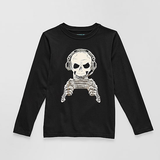 Thereabouts Little & Big Kid Boys Crew Neck Long Sleeve Regular Fit Graphic T-Shirt