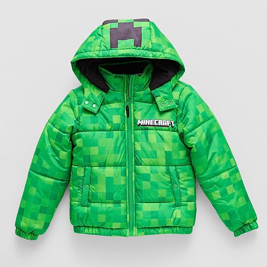 Little Boys Minecraft Hooded Heavyweight Puffer Jacket