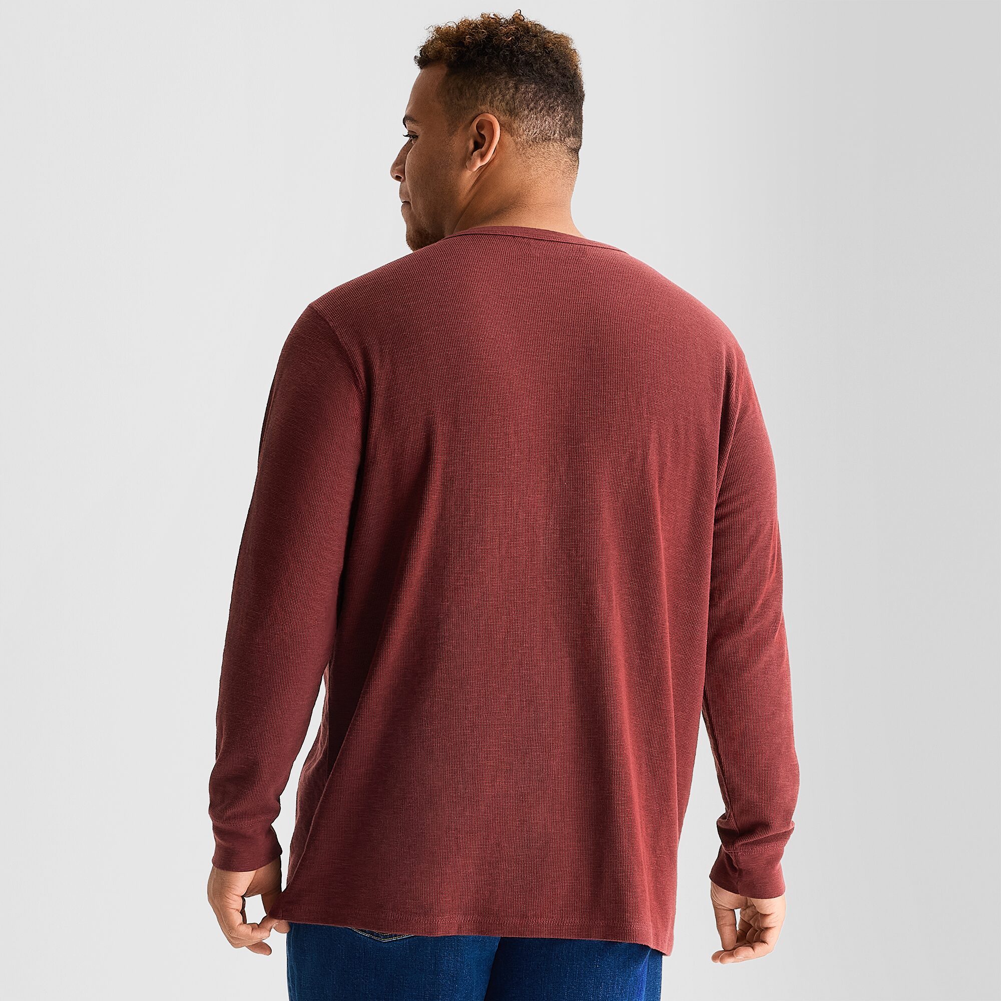 mutual weave Henley Mens Neck Long Sleeve Regular Fit Big and Tall Thermal Top