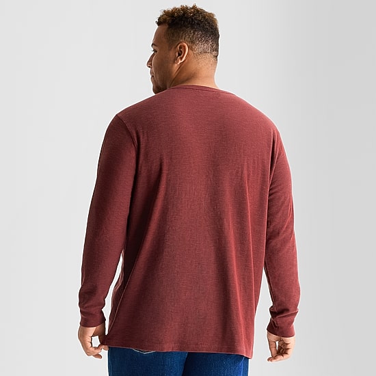 mutual weave Henley Mens Henley Neck Long Sleeve Regular Fit Big and Tall Thermal Top