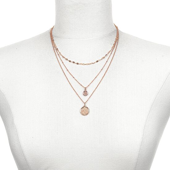 Bijoux Bar Delicates Rose Tone Womens 16 Inch Strand Necklace