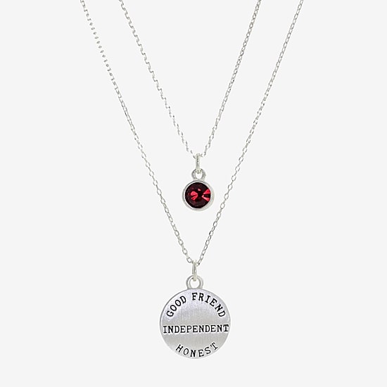 Sparkle Allure Womens Red Crystal Pure Silver Over Brass 2-pc. Necklace Set