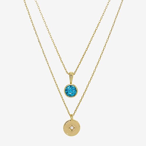Sparkle Allure Womens Red Cubic Zirconia 14K Gold Over Brass Necklace Set, One Size, March
