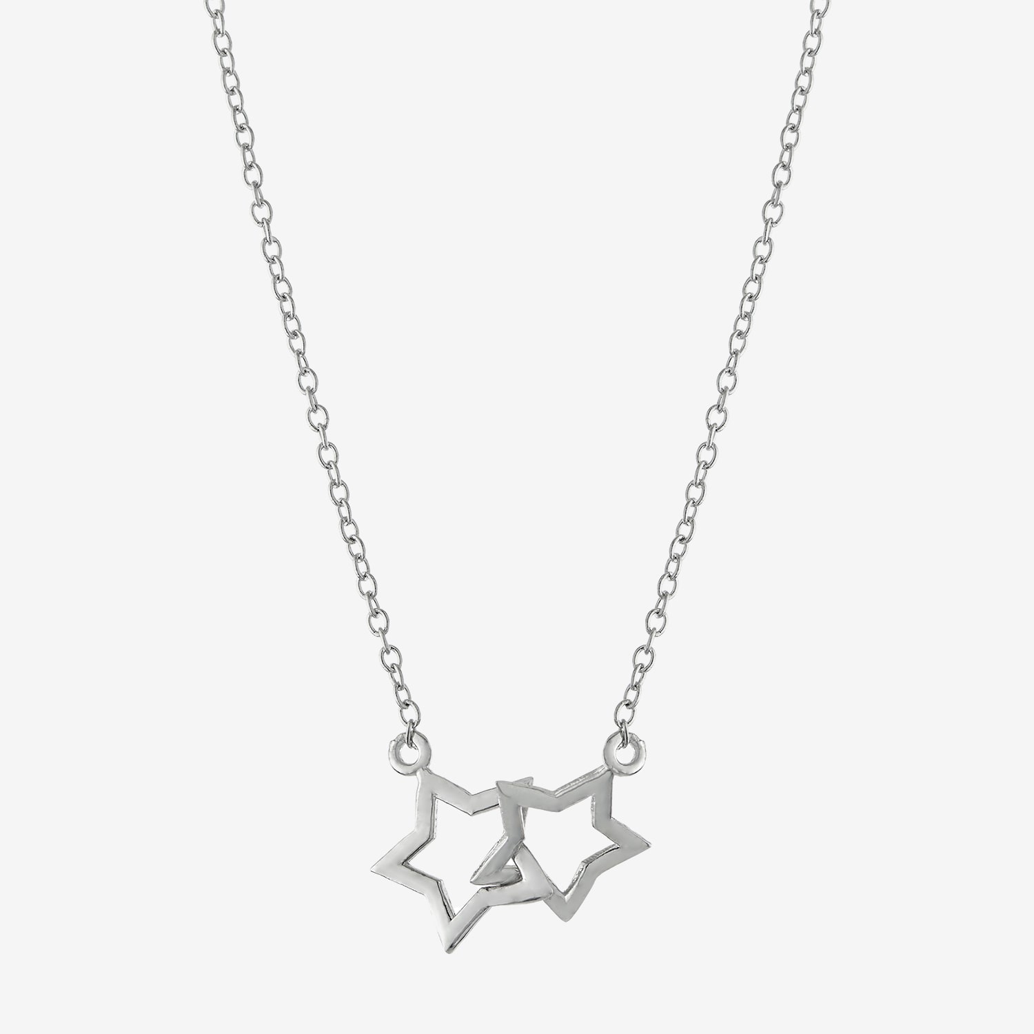 Silver Treasures Womens Sterling Silver Star 16 Inch Pendant Necklace