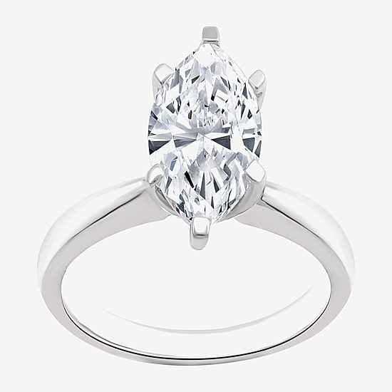 (G / VS2) Womens 3 CT. Lab-Grown White Diamond 14K Gold Marquise Solitaire Engagement Ring