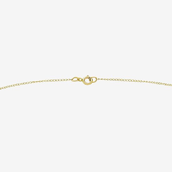 Girls Lab Created White Cubic Zirconia 14K Gold Butterfly 15 Inch Pendant Necklace