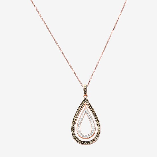 Rose 'N Chocolate Crystal Pendant Necklace