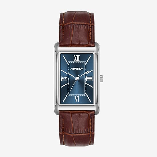 Armitron Mens Brown Leather Strap Watch 20/5615nvsvbn