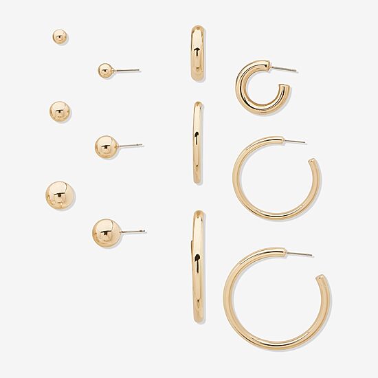 Worthington Womens 6 Pair Earring Set
