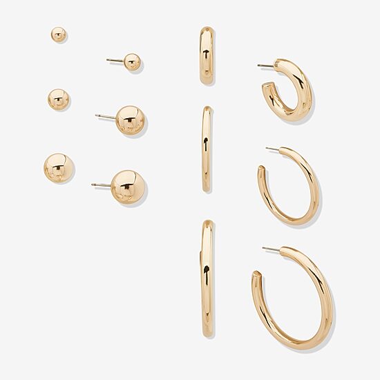 Worthington Womens 6 Pair Earring Set