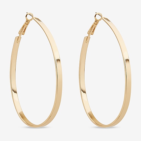 Worthington Womens 63.5mm Hoop Earrings
