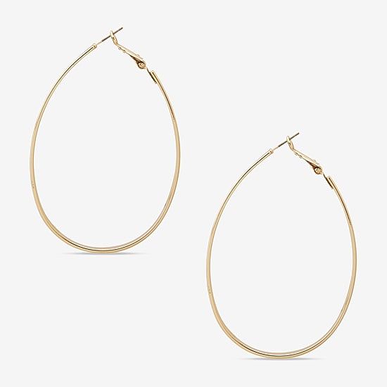 Worthington Womens 63.5mm Hoop Earrings