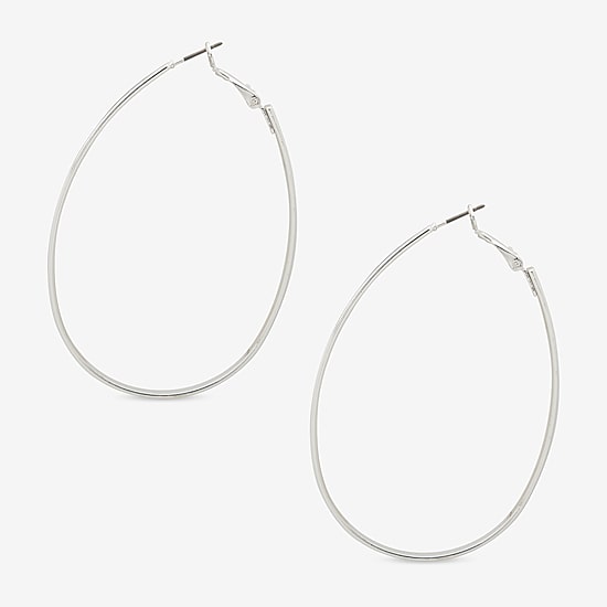Worthington Womens 63.5mm Hoop Earrings