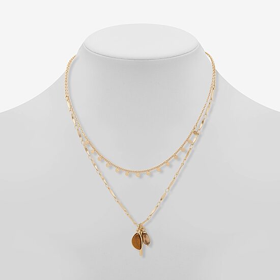 A.N.A Womens Brown Tiger's Eye 16 Inch Strand Necklace