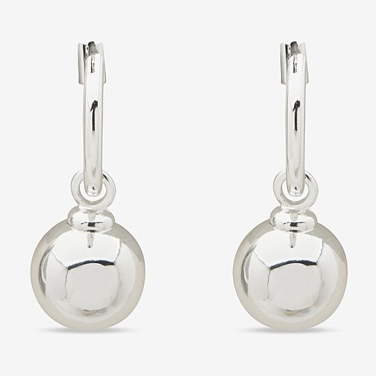 Worthington Silver Tone Womens 30.5mm Ball Hoop Earrings