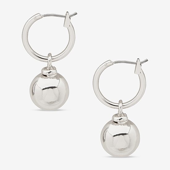 Worthington Silver Tone Womens 30.5mm Ball Hoop Earrings