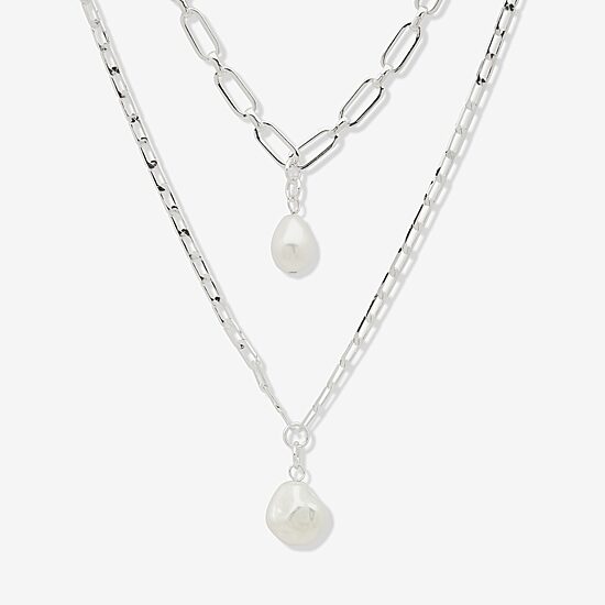 Worthington Silver Tone Simulated Pearl Womens 21 Inch Strand Necklace