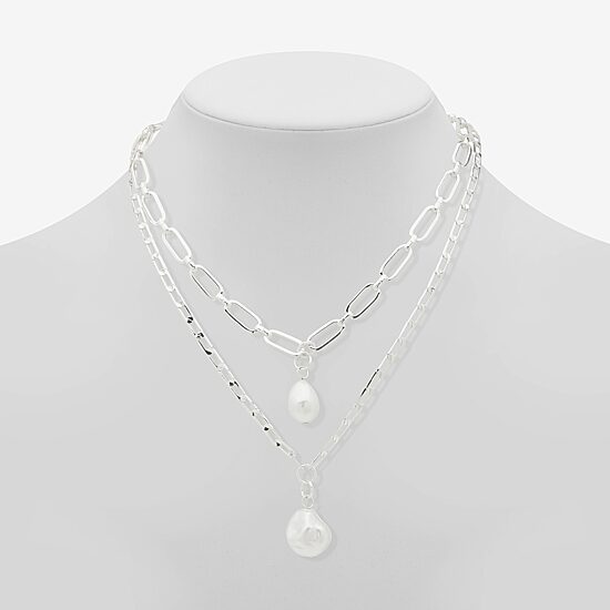 Worthington Silver Tone Simulated Pearl Womens 21 Inch Strand Necklace