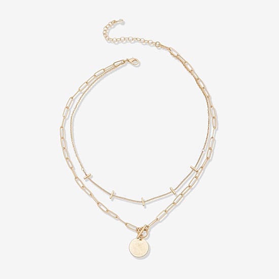 A.N.A Toggle Coin Pendant Womens 18 Inch Strand Necklace