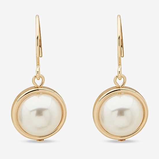 Worthington Womens Simulated Pearl Drop Earrings