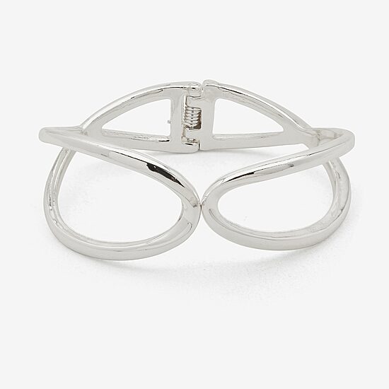 Worthington Silver Tone Twisted Womens Cuff Bracelet