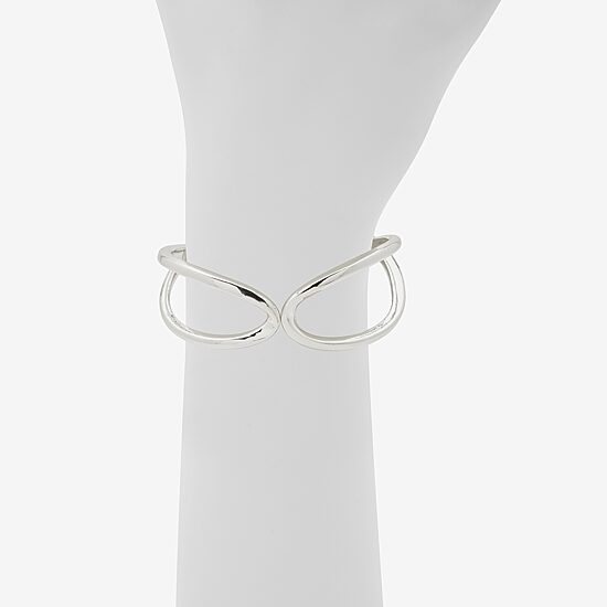 Worthington Silver Tone Twisted Womens Cuff Bracelet