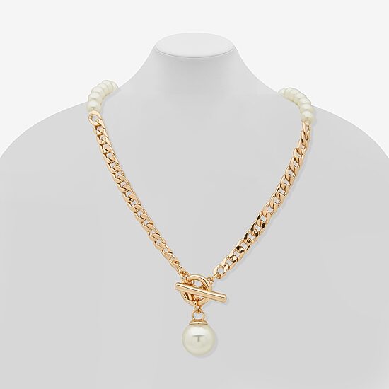 Worthington Toggle Pendant Womens White Simulated Pearl 19 Inch Pendant Necklace