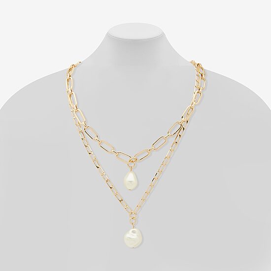 Worthington Pendant Womens White 21 Inch Strand Necklace