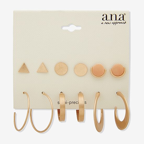 A.N.A Womens 6 Pair Earring Set