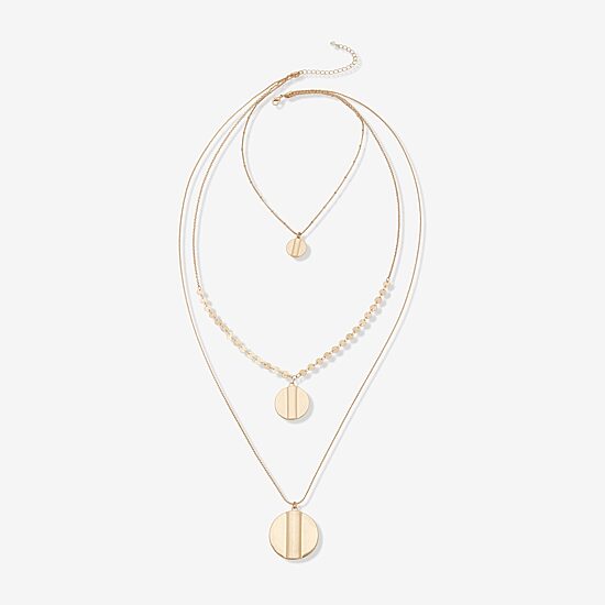 A.N.A Gold Tone Womens 39 Inch Strand Necklace