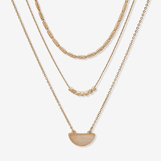 a.n.a Gold Tone Womens 24 Inch Strand Necklace