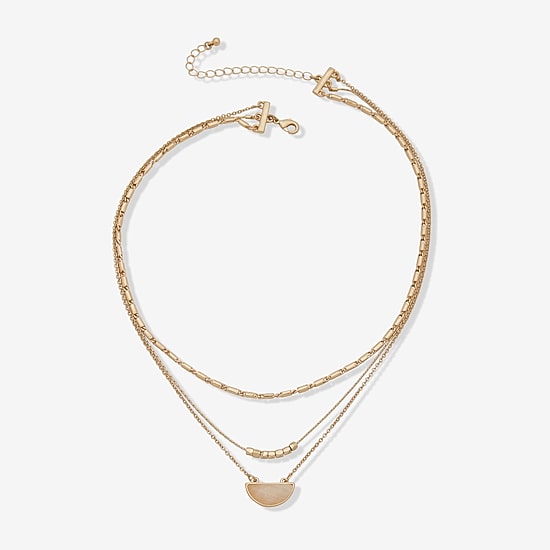 a.n.a Gold Tone Womens 24 Inch Strand Necklace
