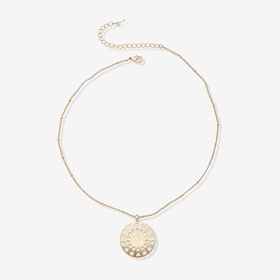 A.N.A Womens Sunburst 17 Inch Pendant Necklace