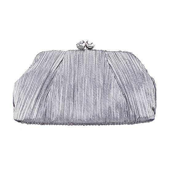 I. Miller Wisty Pleated Metallic Frame Clutch Evening Bag