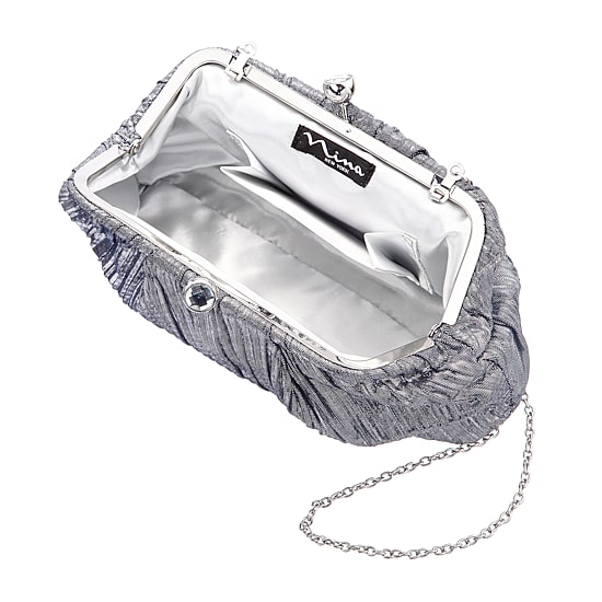 I. Miller Wisty Pleated Metallic Frame Clutch Evening Bag