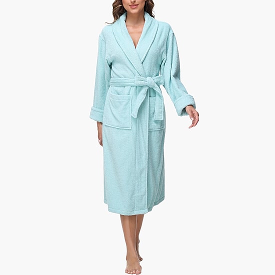 INK+IVY Womens Long Sleeve Knee Length Robe