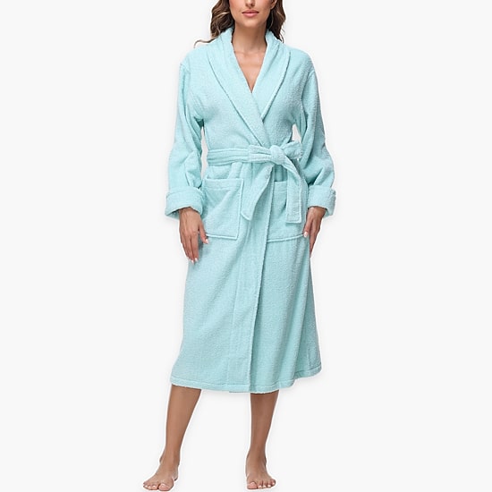 INK+IVY Womens Long Sleeve Knee Length Robe