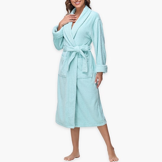 INK+IVY Womens Long Sleeve Knee Length Robe