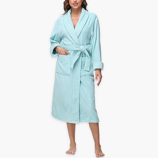 INK+IVY Womens Long Sleeve Knee Length Robe