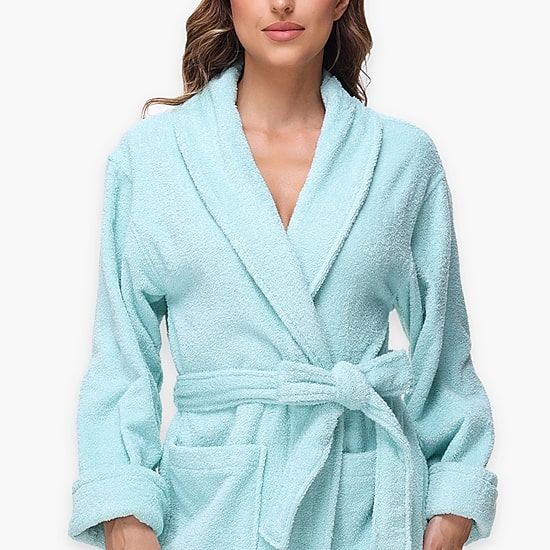 INK+IVY Womens Long Sleeve Knee Length Robe