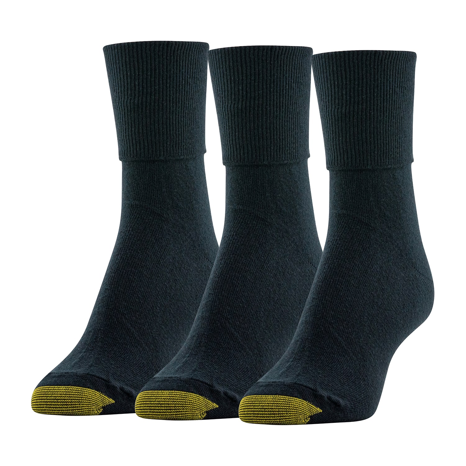 Gold Toe Casual Womens Multi-Pack 3 Pair Plus Tall Turncuff Socks
