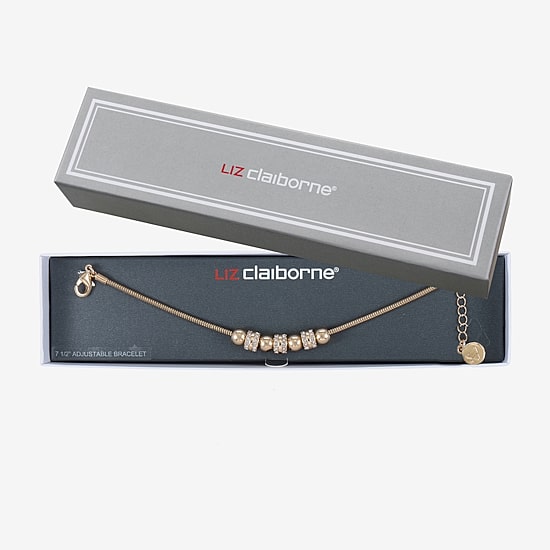 Liz Claiborne Womens Glass Strand Bracelet