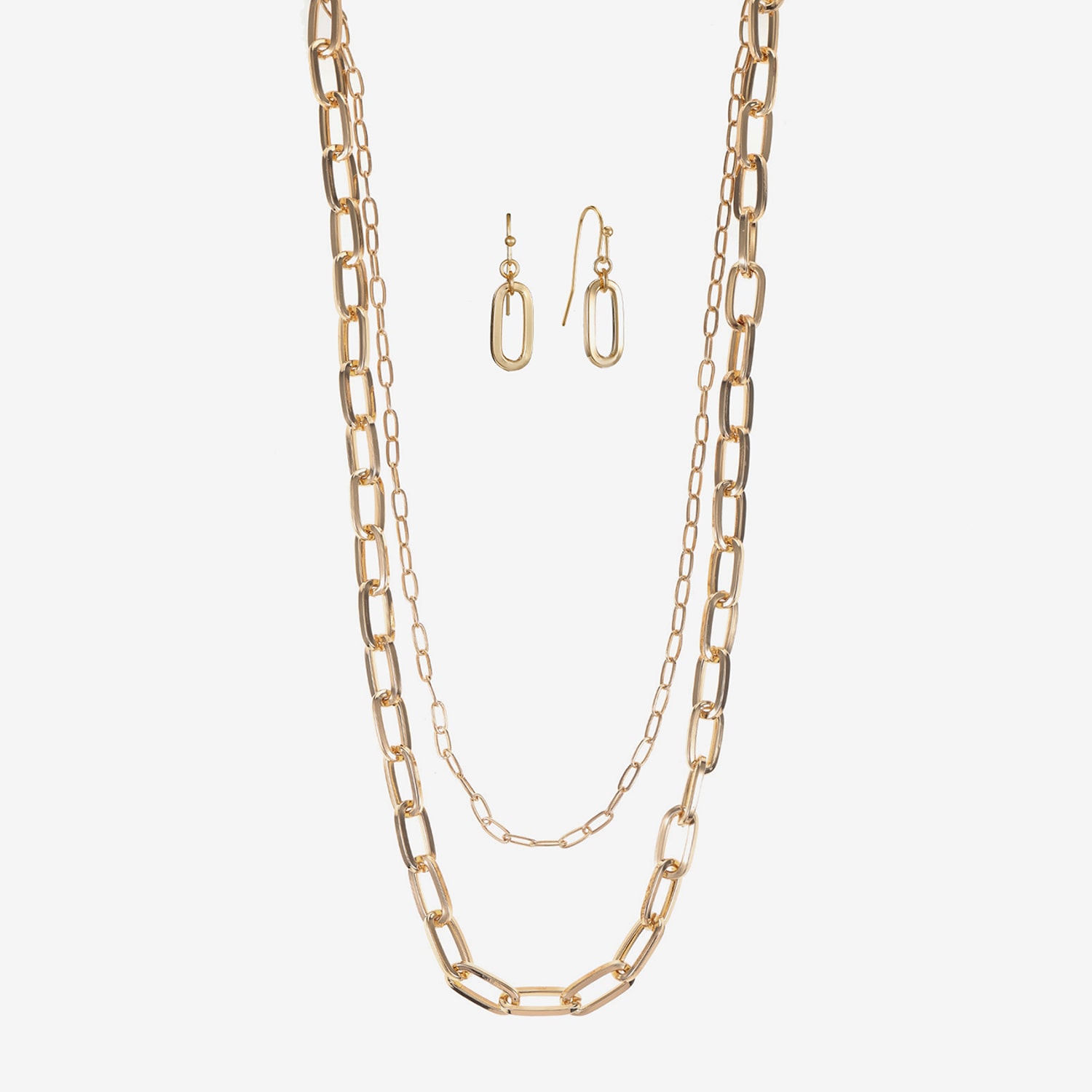 Liz Claiborne Layered Necklace And Drop Earring Womens 2-pc. Jewelry Set