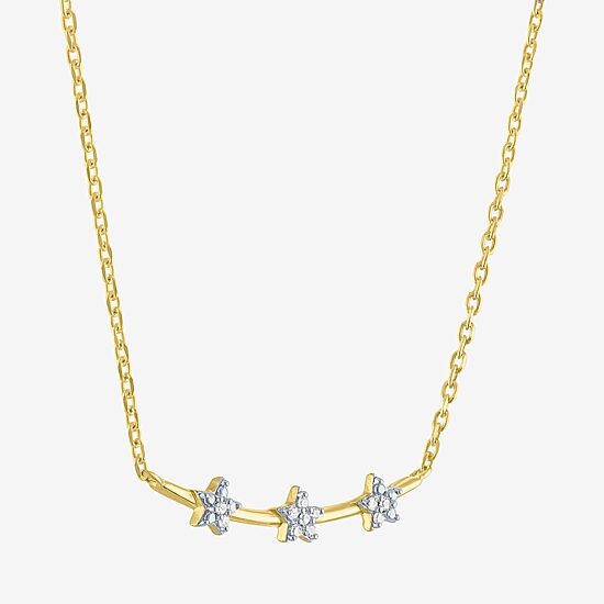 Diamond Accent (G-H / Si2-I1) Womens Diamond Accent Lab Grown White Diamond 14K Gold Over Silver Sterling Silver 18 Inch Pendant Necklace