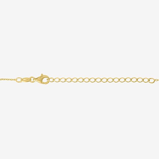 Diamond Addiction (G-H / I1-I2) Womens 1/10 CT. T.W. Lab Grown White Diamond 14K Gold Over Silver Circle 16 Inch Pendant Necklace
