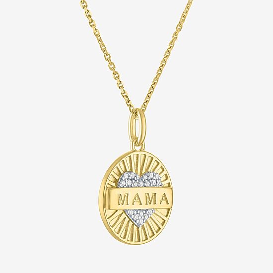 Diamond Addiction "Mama" (G-H / I1-I2) Womens 1/10 CT. T.W. Lab Grown White Diamond 14K Gold Over Silver 16 Inch Pendant Necklace