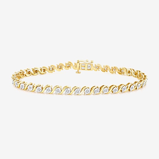 (I / I1) Womens 1/2 CT. T.W. Lab Grown White Diamond Sterling Silver 7.25 Inch Tennis Bracelet