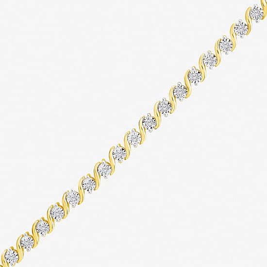 (I / I1) Womens 1/2 CT. T.W. Lab Grown White Diamond Sterling Silver 7.25 Inch Tennis Bracelet