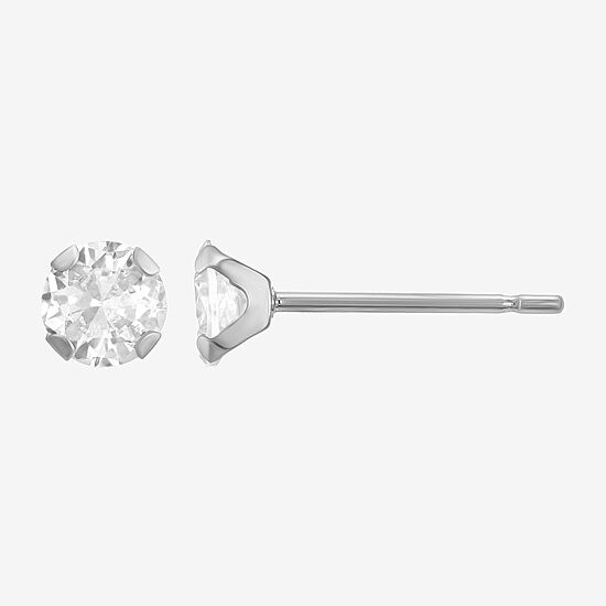 Womens Cubic Zirconia 14K Gold Round 3 Pair Earring Set