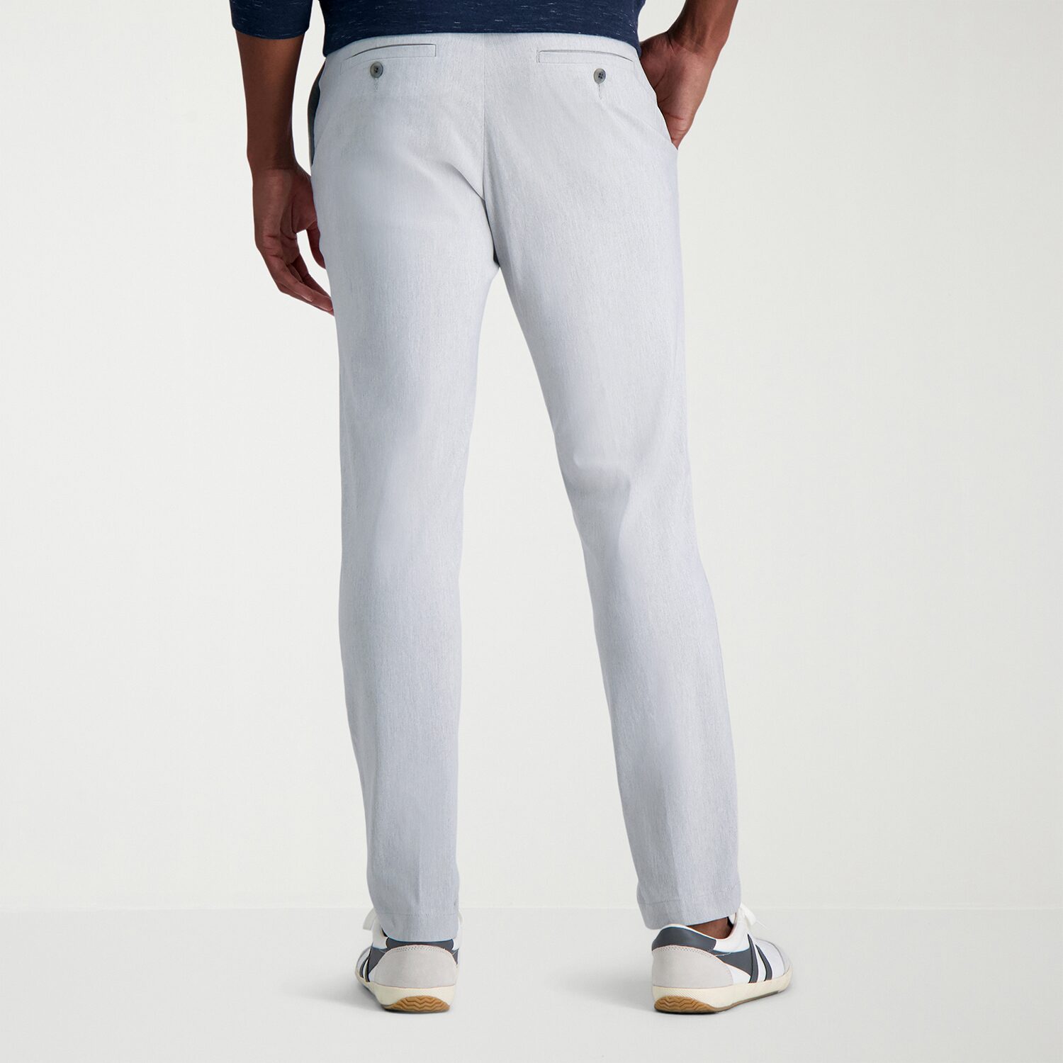 Haggar Life Khaki Mens Comfort Waistband Slim Fit Flat Front Pant